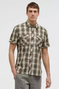 Camp David Kurzarmhemd mit Klappentaschen (35007360) schwarz wood/dark wood/braun
