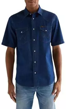 Wrangler Ss Western Shirt Caroline Creek (112378127) blau