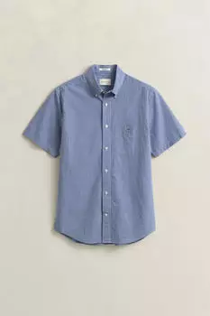 GANT Classic Poplin Gingham SS Shirt Regular Fit (3000151) college blue