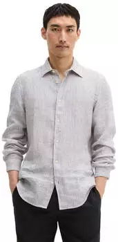 Marc O'Polo Linen Shirt Regular Fit weiß/grau