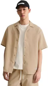 Marc O'Polo DENIM Kurzarmhemd Regular aus doppellagigem Bio-Baumwoll-Twill (77246501) pure cashmere