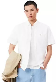 Lacoste CH1917 Kurzarm-Oxford-Hemd weiß