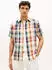 Tommy Hilfiger Linen Blend Check Plaid Kurzarmhemd Regular Fit orange/pink/gelb