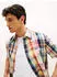 Tommy Hilfiger Linen Blend Check Plaid Kurzarmhemd Regular Fit orange/pink/gelb