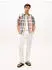 Tommy Hilfiger Linen Blend Check Plaid Kurzarmhemd Regular Fit orange/pink/gelb