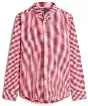 Tommy Hilfiger Flex Poplin Big Gingham Long Sleeve Shirt Regular Fit (MW0MW41713) medium red / check