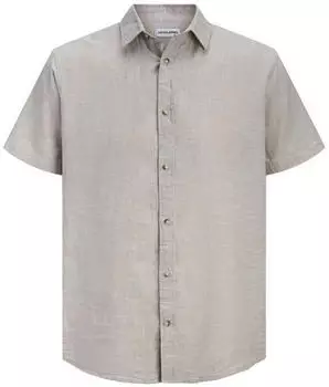 Jack & Jones JJESUMMER LINEN BLEND SHIRT S/S SN Kurzarmhemd Regular Fit string