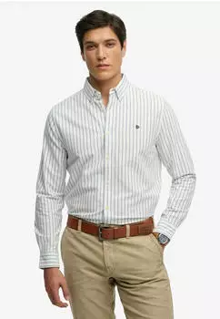 Superdry Preppy Oxford L/S Shirt Langarmhemd Regular Fit (70598664) classic blue/optic stripe