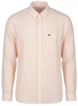 Lacoste Gestreiftes Oxford-Hemd rose
