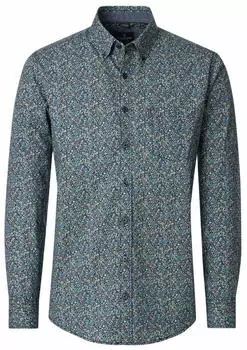 CASAMODA Langarmhemd Casual-Fit mit Allover-Print (69788726) blau