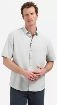 No Excess Shirt Linen Blend Regular Fit Kurzarm grün