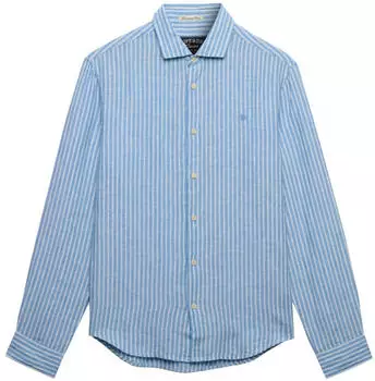 Superdry Riviera Langarm Leinenhemd (M4011103A) classic blue stripe