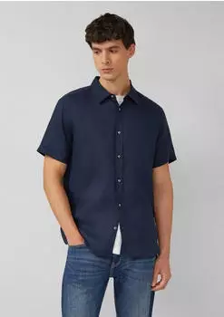 s.Oliver Leinenhemd Kurzarm Regular Fit mit Kentkragen (2176474) navy