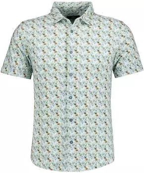 Ragman Shirt Allover Print Modern Fit (5243598) blau antra