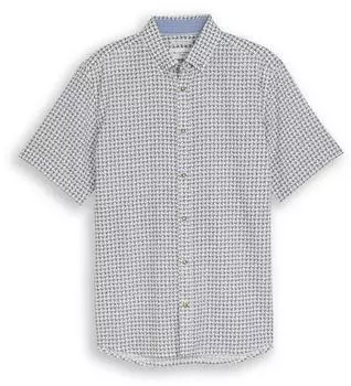 Tom Tailor Regular Fit Hemd mit Leinen weiß