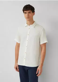 s.Oliver Regular Fit: Leichtes Leinenhemd mit Kentkragen creme 2176474.0200.