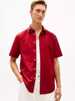Tommy Hilfiger TH Flex Regular Fit Kurzarmhemd (MW0MW37584) regatta rot