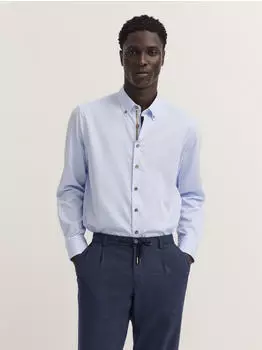 Bugatti Freizeithemd Modern Fit mit Button-Down-Kragen (58759265) hellblau