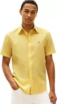 Tommy Hilfiger Linen Blend Solid S/S Shirt Regular Fit (MW0MW42450) citronella