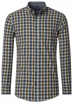 CASAMODA Langarmhemd Freizeithemd kariert (444340300) blau