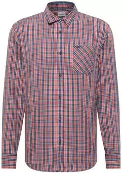 MUSTANG Chester Langarmhemd Regular Fit navy/indigo/cranberry/offwhite