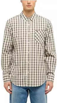 MUSTANG Chester Langarmhemd Regular Fit beige/anthrazit/oliv/weiß