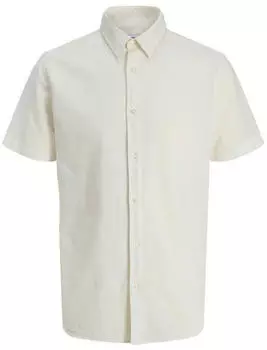 Jack & Jones JJEBREEZE Leinenhemd Regular Fit Kurzarm (12288642) wollwei&szlig;