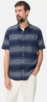 Camel Active Kurzarm Hemd aus einem Leinen-Baumwoll-Mix (409252-7S52) dark navy