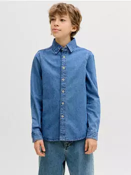 Jack & Jones Jjestanley Jjshirt at 021 Noos Jnr Shirt (12294475) blue denim/mid blue