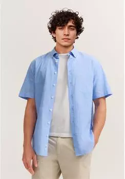 Bugatti Kurzarmhemd Modern Fit mit Button-Down-Kragen (98251108) hellblau