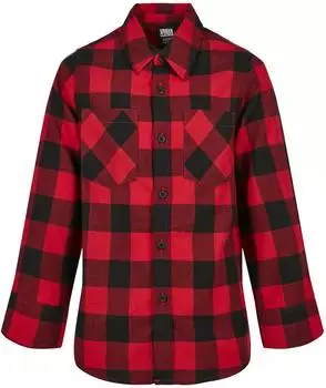 Urban Classics Flanellhemd für Kinder (UCK0082001000003) rot/schwarz