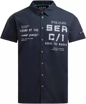 Camp David CB2106-5094-21 Kurzarmhemd Regular Fit marine/wei&szlig;