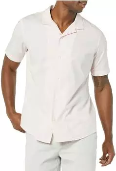 Amazon Essentials Vacation Cotton Button-Down Resort Shirt Short Sleeve (AEM20101SS22) rosa
