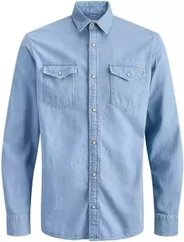Jack & Jones JJESHERIDAN SHIRT L/S NOOS Regular Fit Langarmhemd (12138115) light blue denim