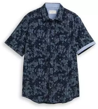 Tom Tailor Regular Fit Kurzarmhemd mit Muster (1050944009) navy irregular design