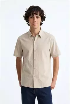 Jack & Jones JORRIVIERA TEXTURE SHIRT SS Kurzarmhemd (5715874555482) beige/feather gray