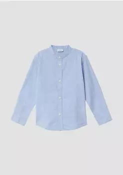 s.Oliver Chambray-Hemd mit Stehkragen im Slim Fit / blau 2174202.5152.
