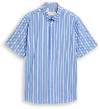 Tom Tailor Freizeithemd Regular Fit surf blue colorful stripe