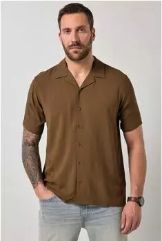 JP 1880 Poloshirt Halbarm Piqué mit Zipper (835499) dunkelbraun