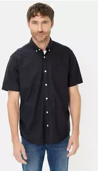 Camel Active Kurzarmhemd aus Leinenmix Button-Down Regular Fit (409256-7S56) dunkelblau