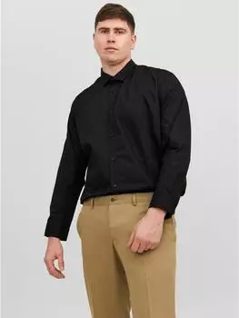 Jack & Jones JJJOE Shirt LS Plain PLS Langarmhemd (12200623) schwarz