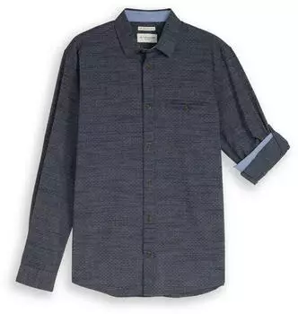 Tom Tailor Regular Fit Hemd mit Turn-up-Funktion (1049578) navy blue