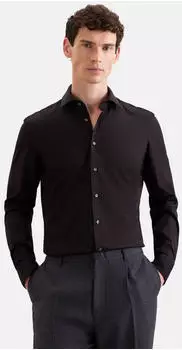 Seidensticker Slim Jerseyhemd Uni Schwarz (01.850198-0039)