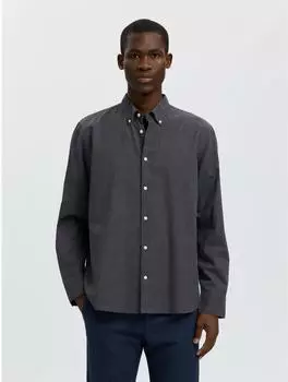 Selected SLMREGCOLE JAY MELANGE LS SHIRT NOOS Regular Fit Langarmhemd (85446126) dark grey melange