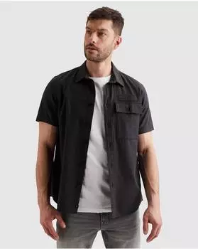 PME Legend Kurzarmhemd Regular Fit graphite/blau
