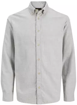 Jack & Jones JPRBLUHARVEY TWILL SOLID L/S SHIRT SN Regular Fit Langarmhemd (12302264) light grey melange