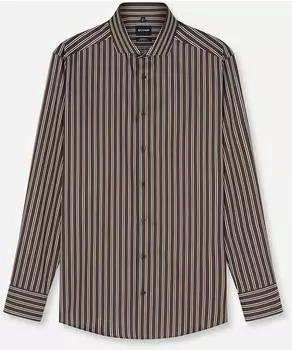 OLYMP Luxor Langarmhemd Kentkragen Modern Fit (123824) schwarzbraun