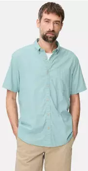 Camel Active Kurzarmhemd aus Leinenmix Button-Down Regular Fit (409256-7S56) ozeangr&uuml;n