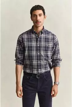 GANT Regular Poplin Check Shirt - mist taupe