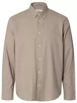 Selected SLMREGCOLE JAY MELANGE LS SHIRT NOOS Regular Fit Langarmhemd (39052502) cornstalk detail:melange